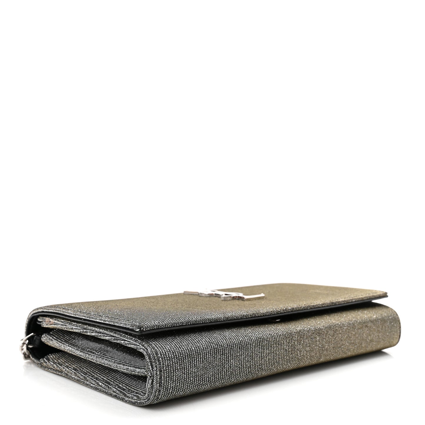Grained Metallic Calfskin Monogram Chain Wallet