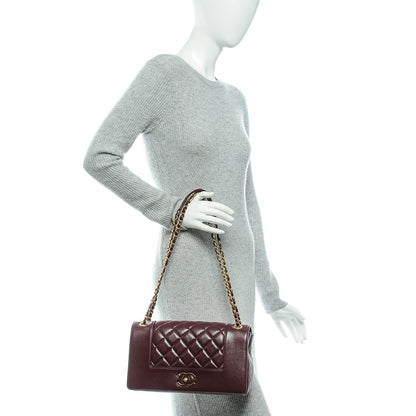 Chanel Sheepskin Quilted Vintage Mademoiselle Flap Dark Red 2 of 8