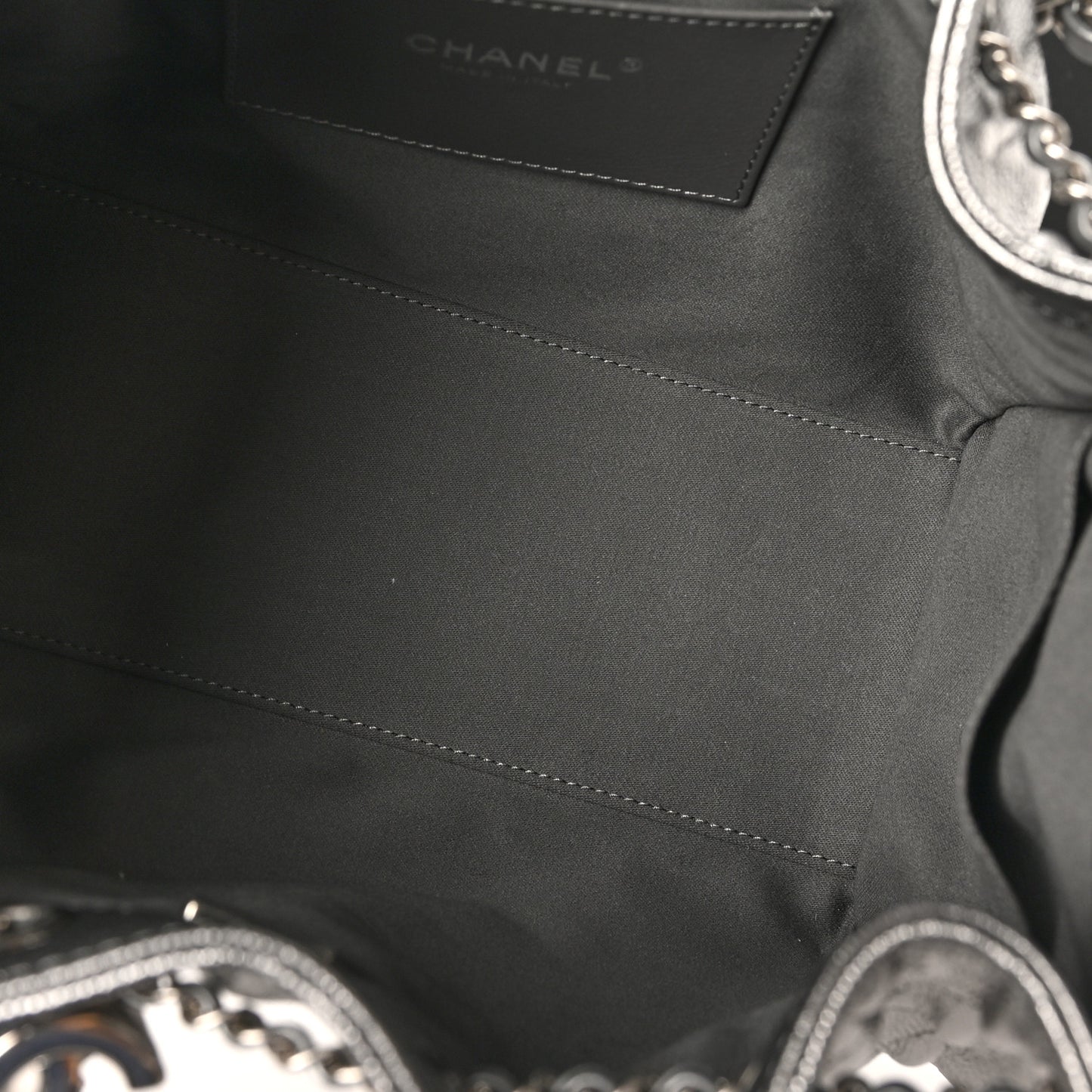 Metallic Caviar Quilted Small Chanel 25 Handbag Anthracite