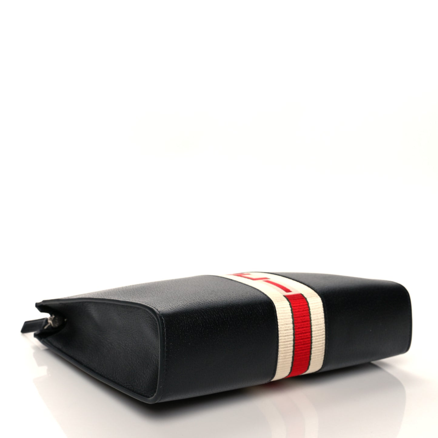 Textured Dollar Calfskin Nylon Gucci Stripe New Web Cosmetic Case Black Ecru Verde Rosso