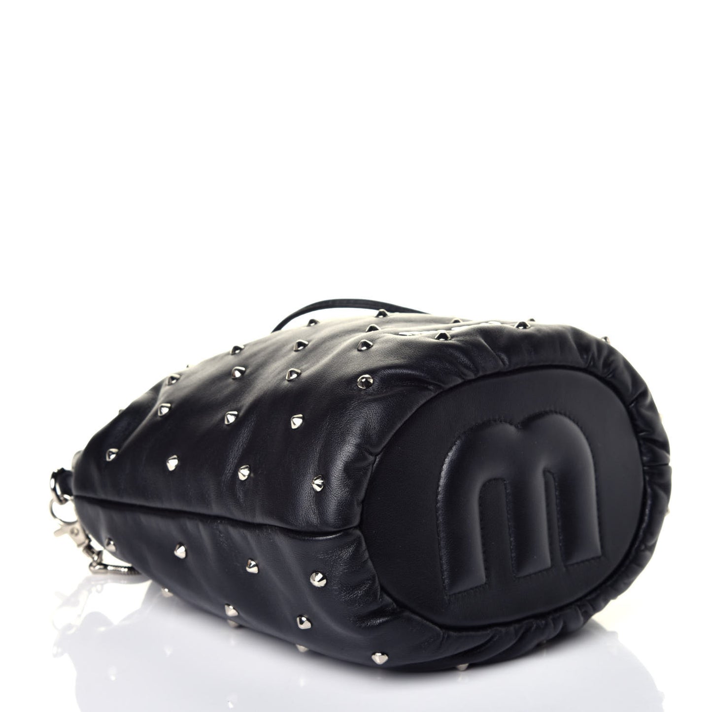 Nappa Studded Bucket Bag in Black