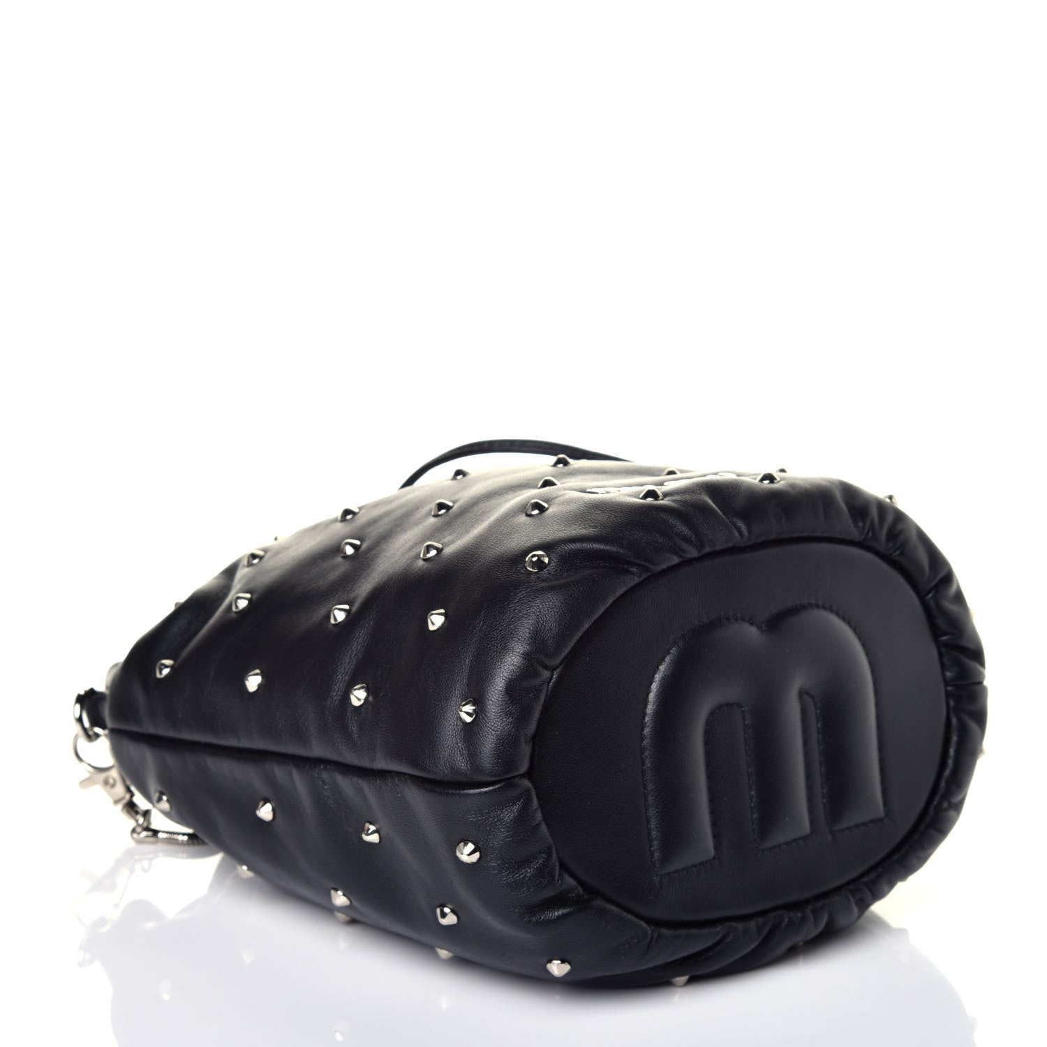 Miu Miu Nappa Studded Bucket Bag in Black 4 of 8