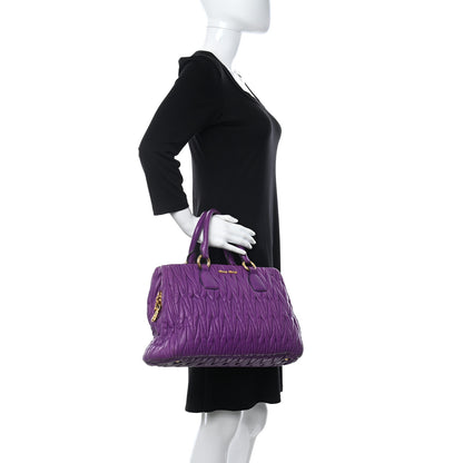 Miu Miu Nappa Matelasse Bauletto Top Handle Petunia 2 of 13