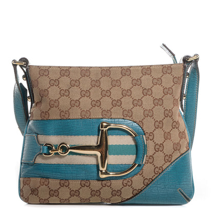 Gucci Monogram Hasler Messenger Bag Turquoise 1 of 7