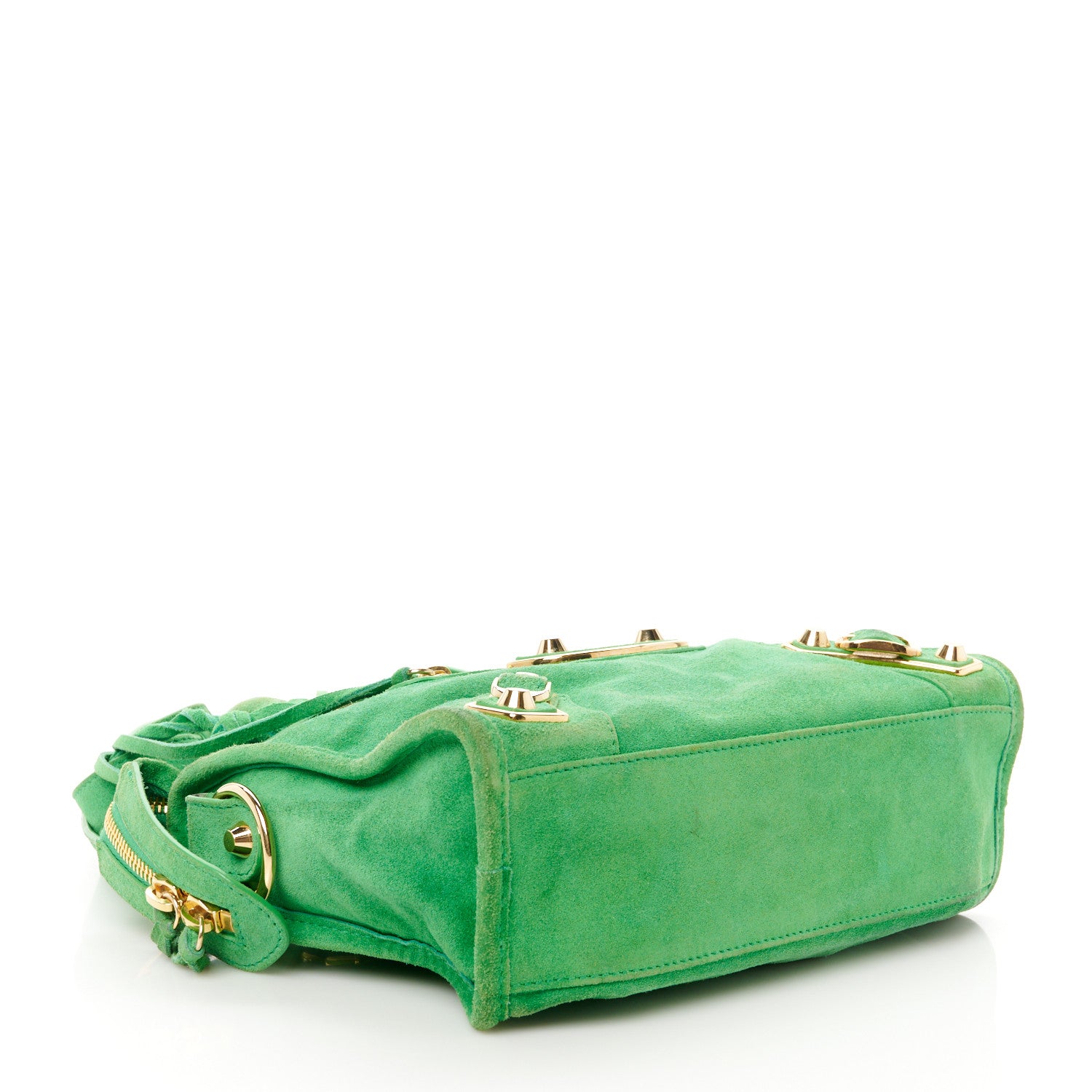Balenciaga Baby Daim Suede Gold Metallic Edge Hardware Mini City Vert Fluo 6 of 15