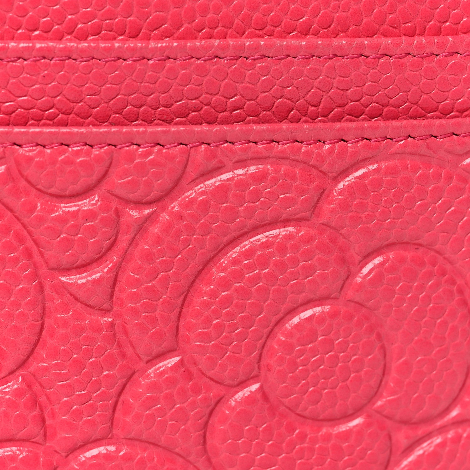 Chanel Caviar Camellia Embossed Card Holder Pink 10 of 10