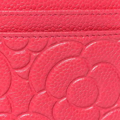 Chanel Caviar Camellia Embossed Card Holder Pink 10 of 10