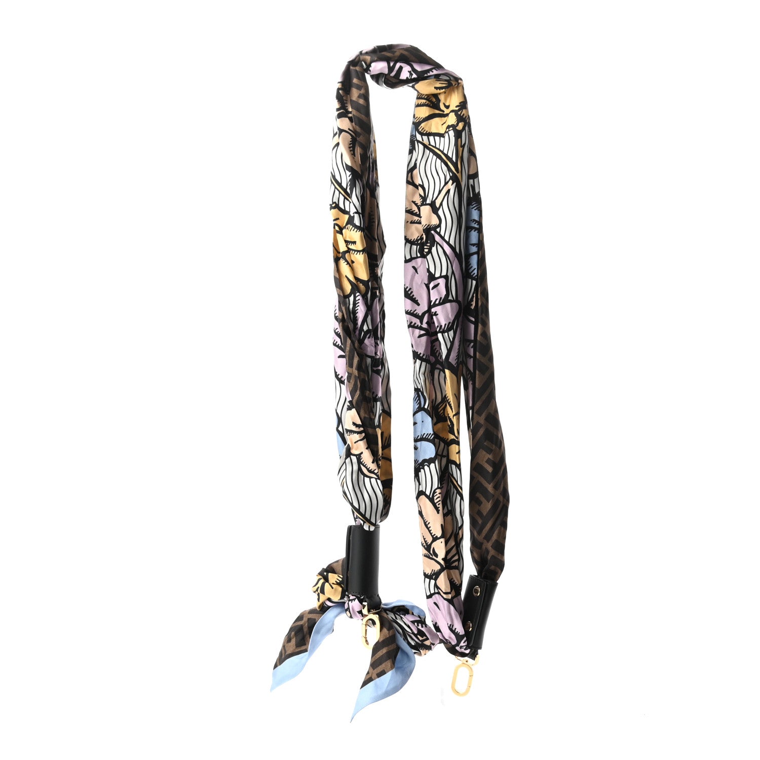 Fendi X JOSHUA VIDES Silk Calfskin FF Strap You Brown Multicolor 3 of 6