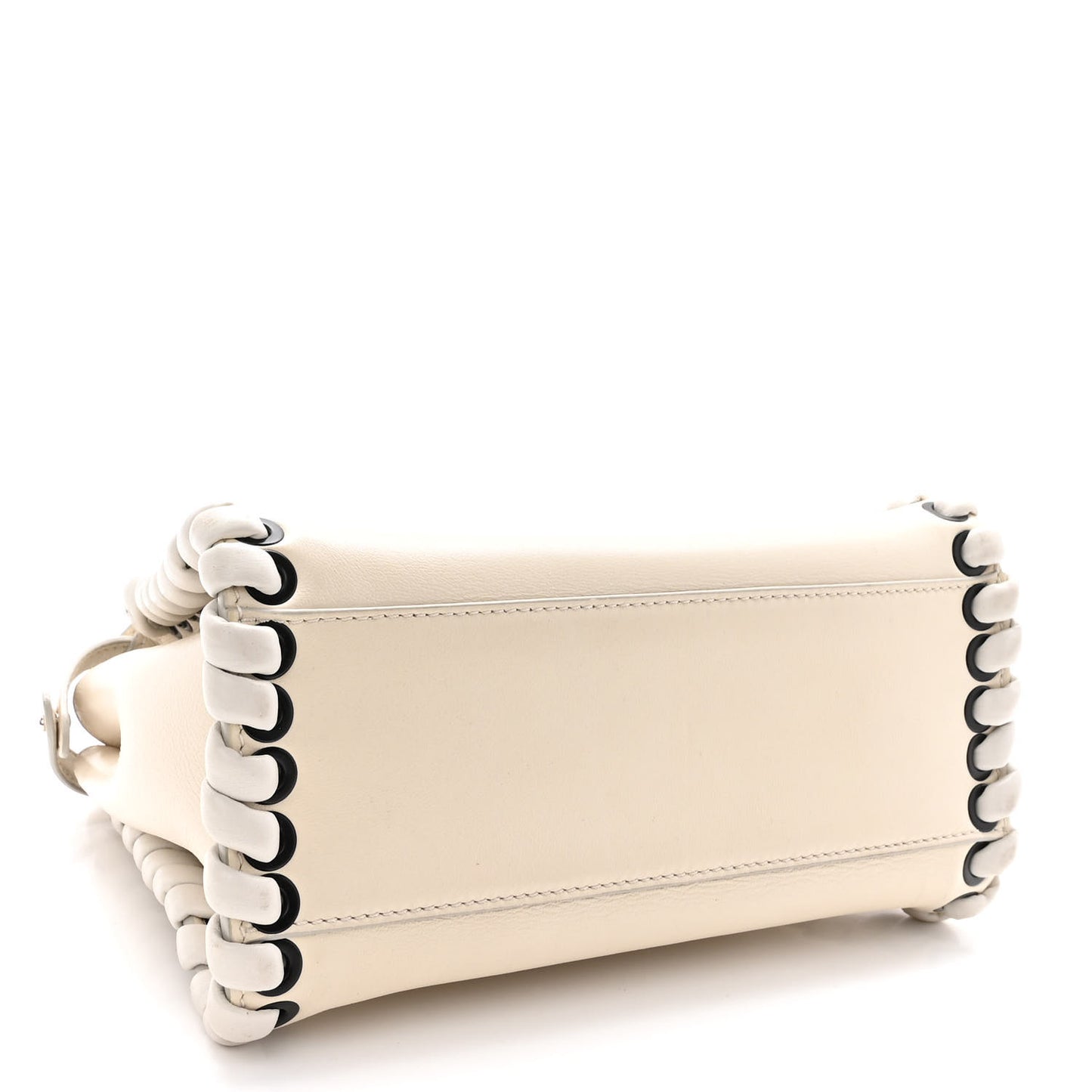 Nappa Lace Up Mini Peekaboo Iconic Satchel Bianco Carta