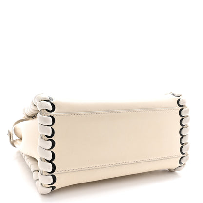 Fendi Nappa Lace Up Mini Peekaboo Iconic Satchel Bianco Carta 4 of 14