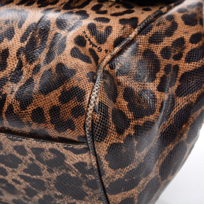 Dolce & Gabbana Calfskin Embossed Leopard Print Large Miss Sicily Shopper Tote 10 of 15