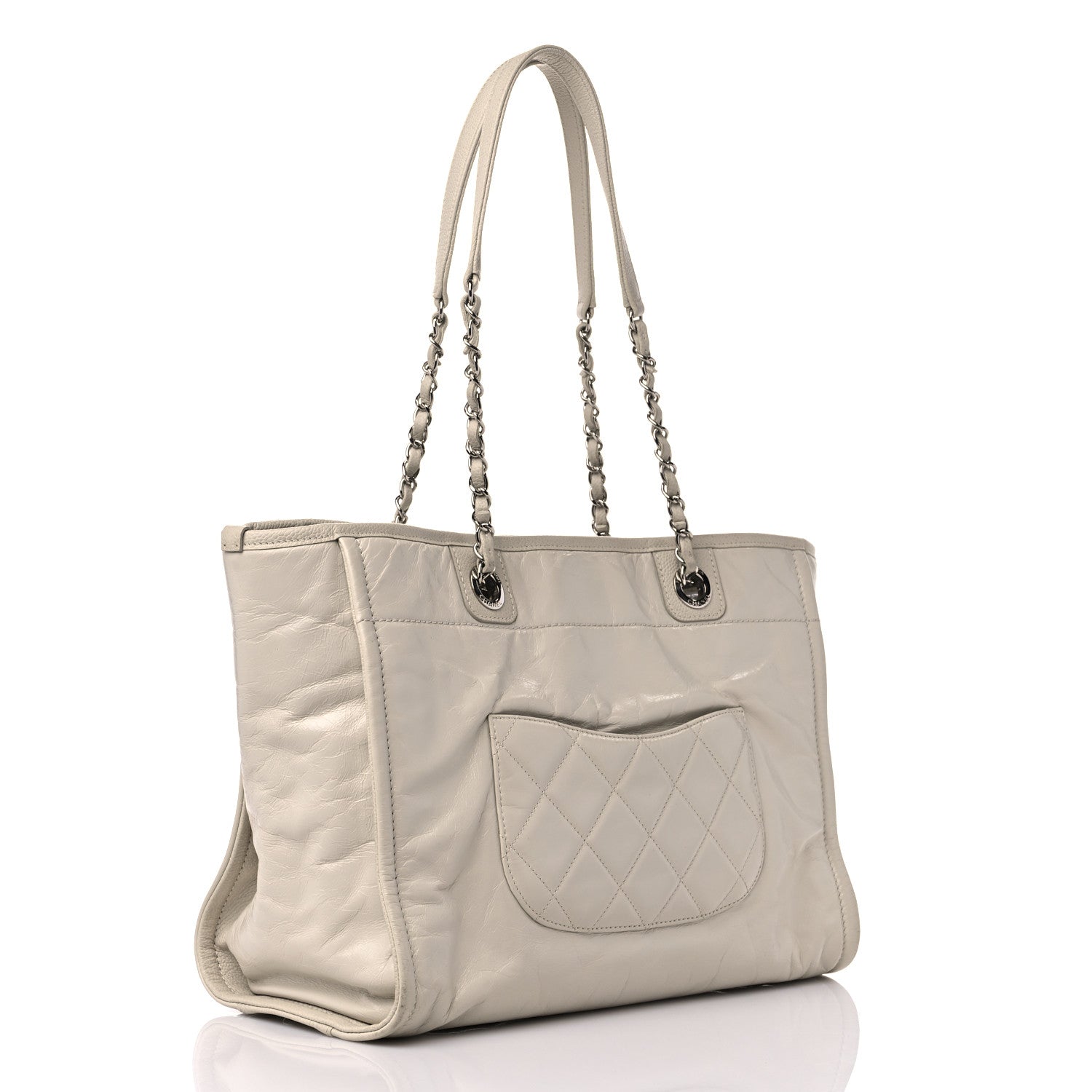 Chanel Glazed Calfskin Small Deauville Tote Ecru 3 of 15
