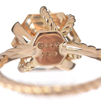 David Yurman 18K Yellow Gold Champagne Citrine Diamond 10mm Cable Wrap Ring 52 6 5 of 5