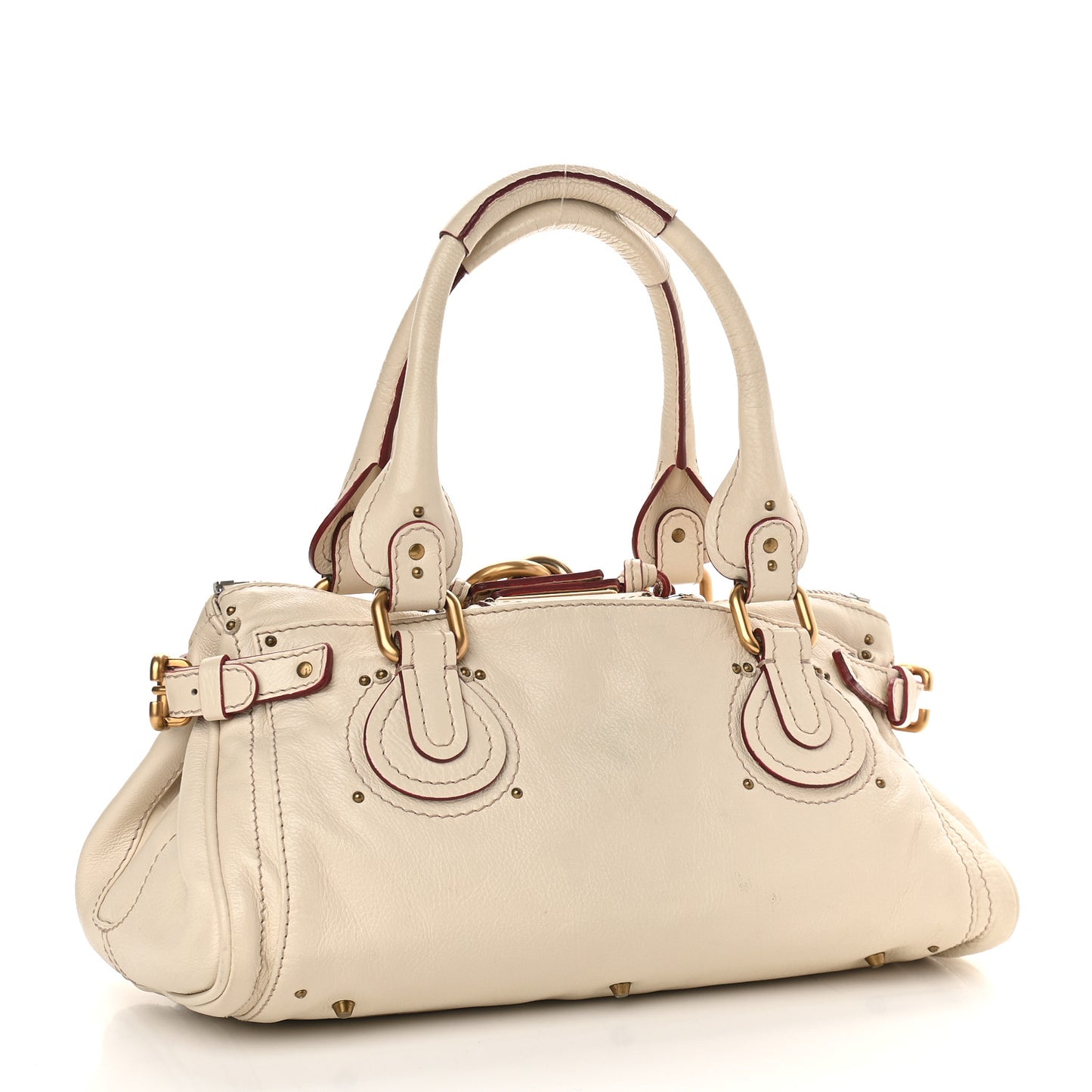 Calfskin Medium Paddington Satchel Off White