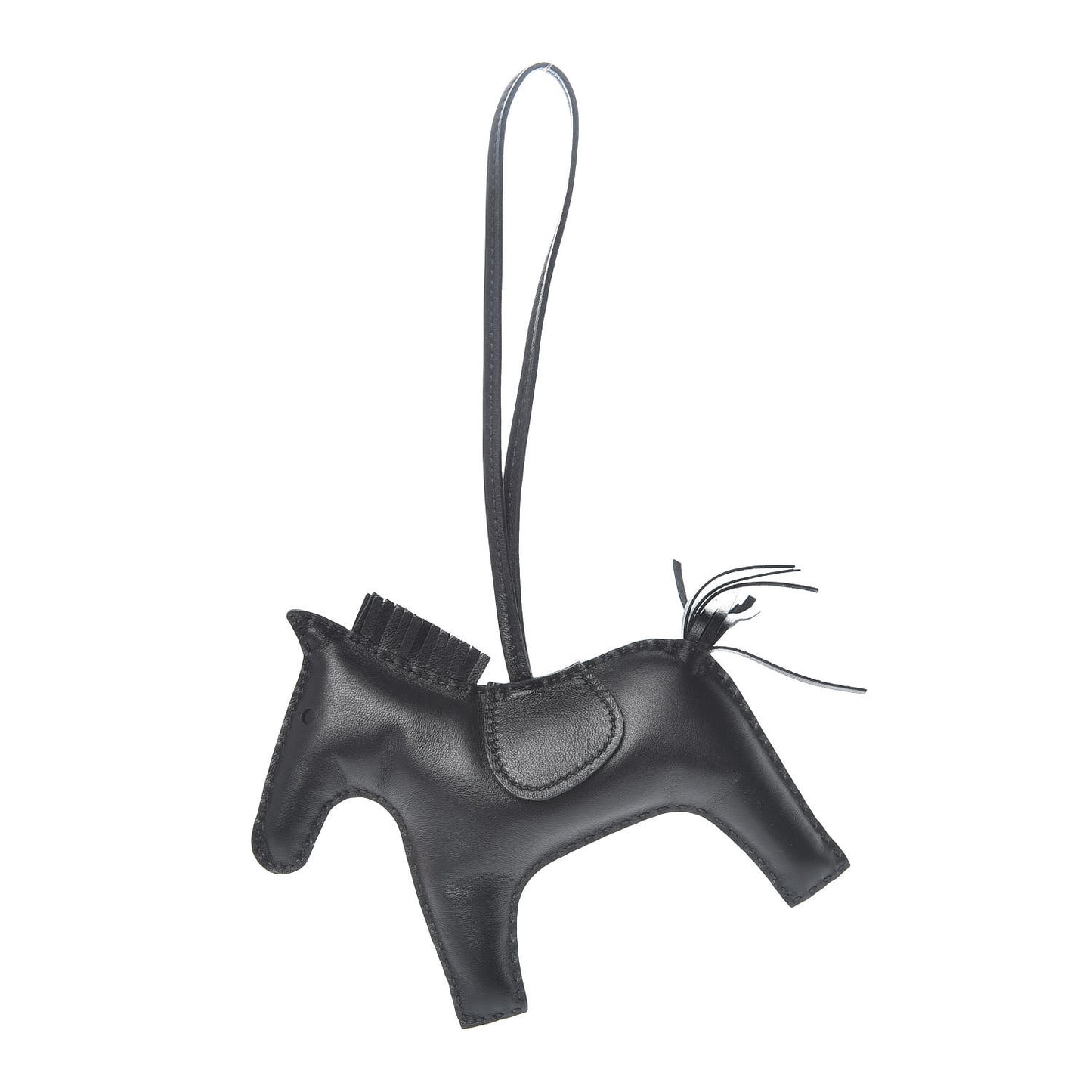 Milo Lambskin Grigri Rodeo Horse Bag Charm GM So Black