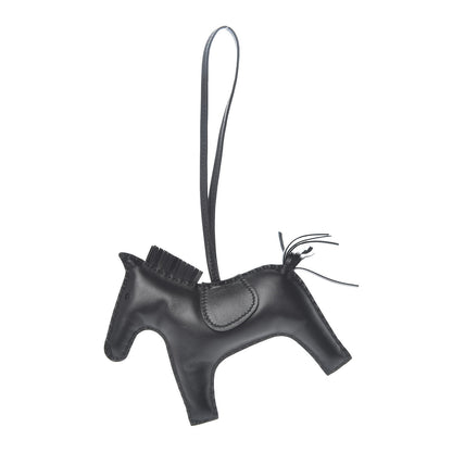 Hermes Milo Lambskin Grigri Rodeo Horse Bag Charm GM So Black 1 of 5