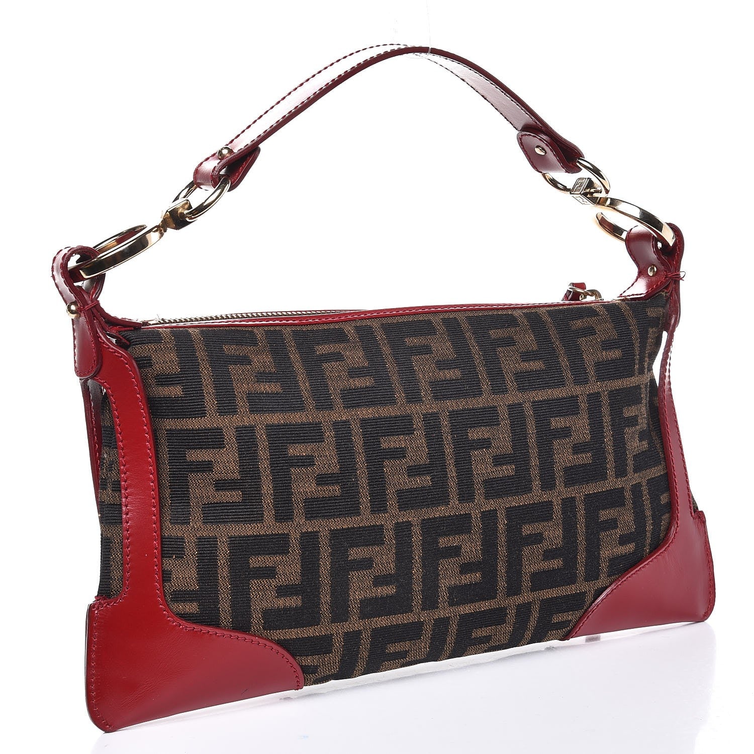 Fendi Zucca Small Shoulder Bag Red 3 of 9