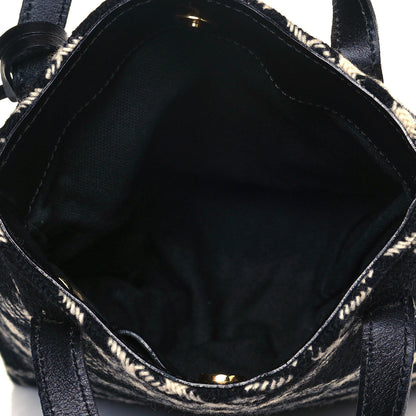 Burberry Wool Plaid Check Tote Black 5 of 10