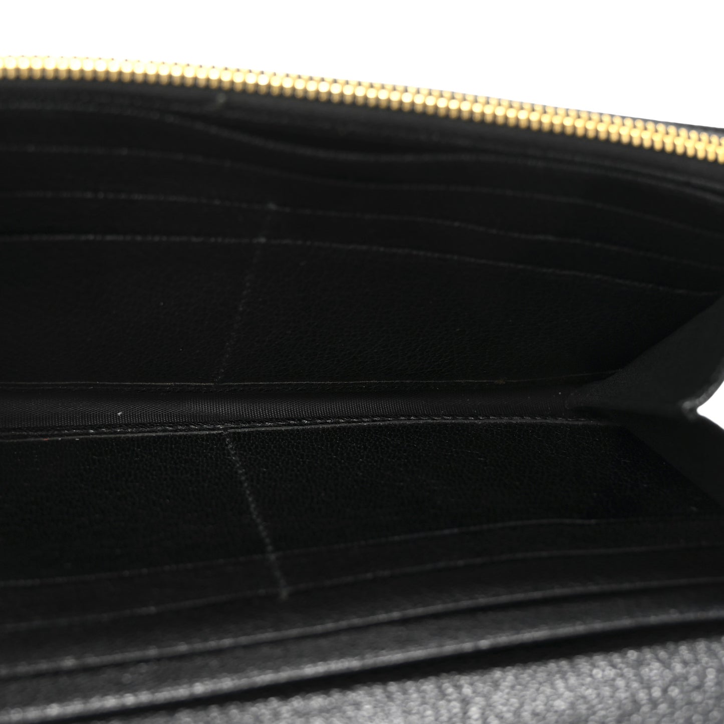 Chevre Gold Metallic Edge Hardware Money Wallet Black