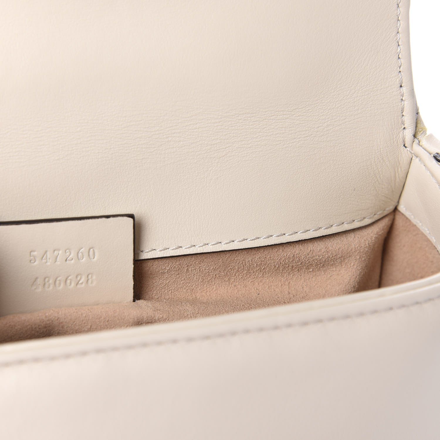 Gucci Calfskin Matelasse Mini GG Marmont Top Handle Shoulder Bag White 9 of 10