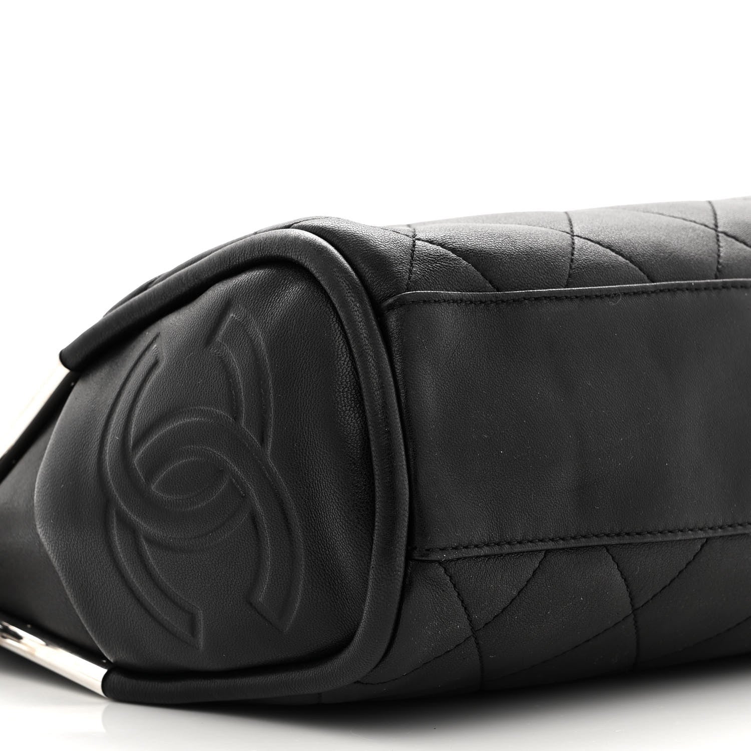 Chanel Lambskin Stitched Medium Ultimate Soft Tote Black 9 of 11