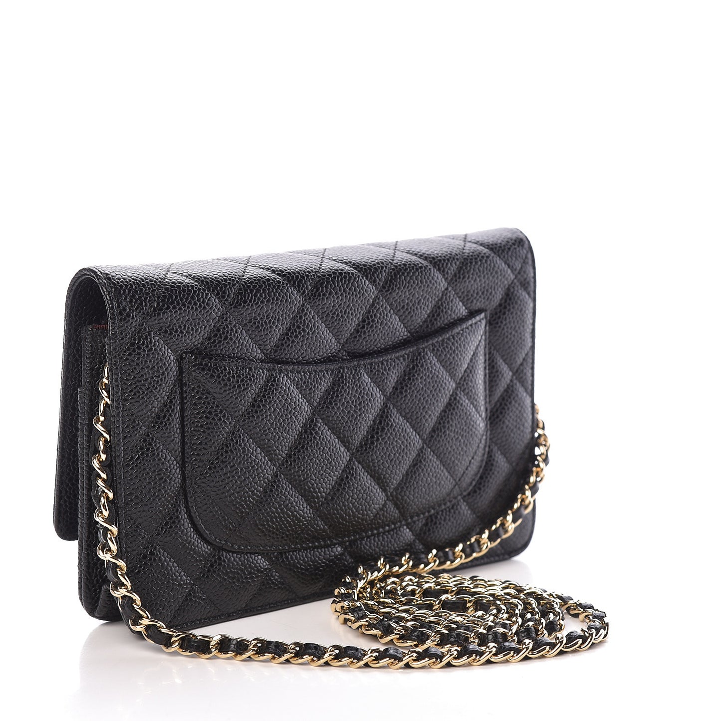 Caviar Quilted Wallet On Chain WOC Black
