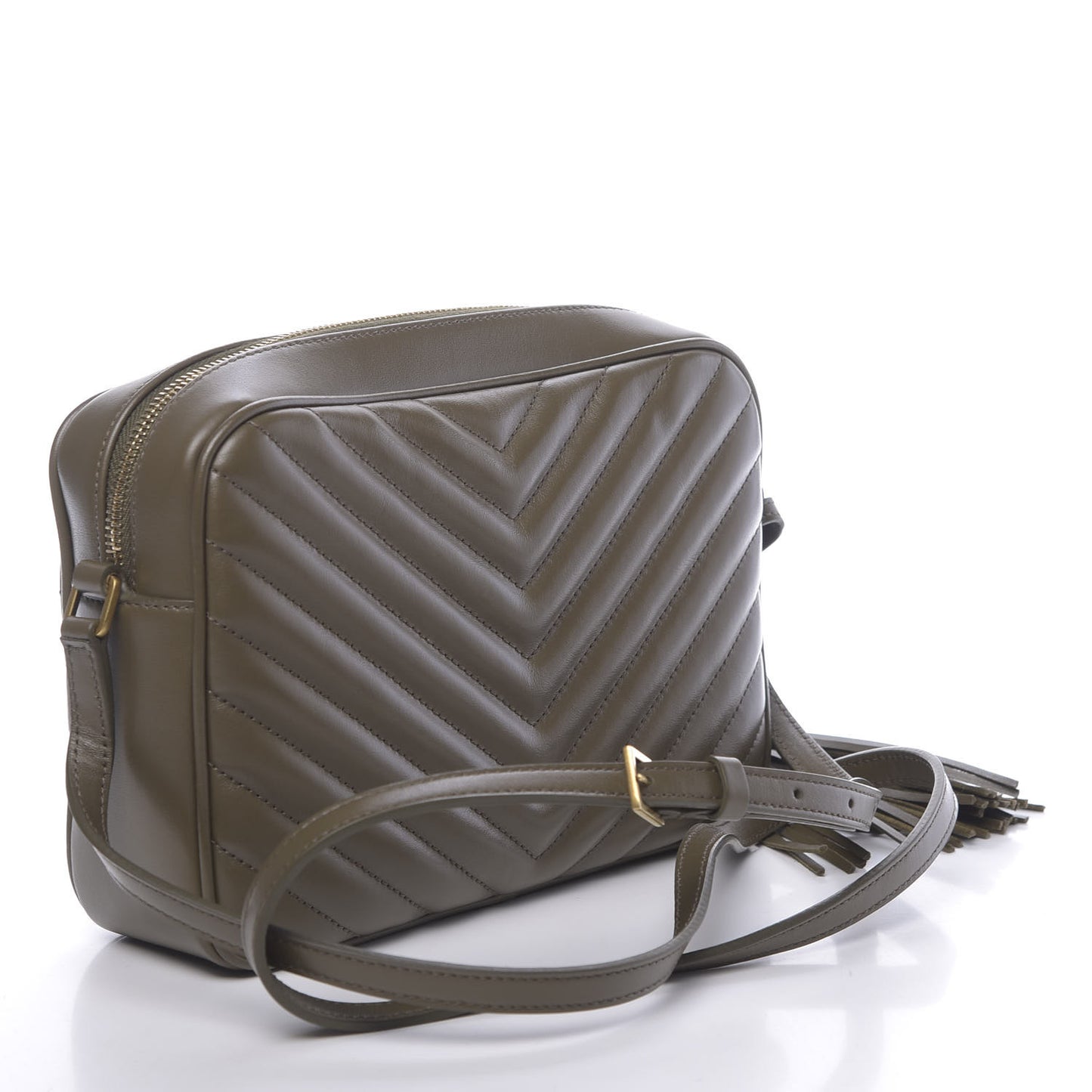 Calfskin Matelasse Monogram Lou Camera Bag Military Olive