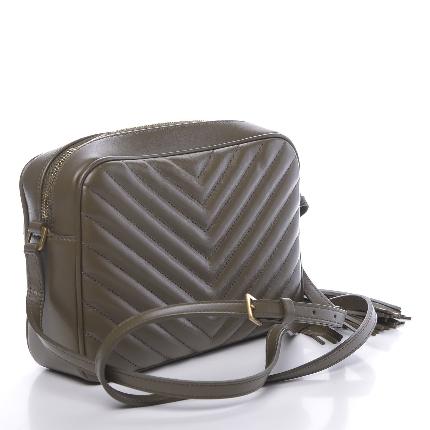 Saint Laurent Calfskin Matelasse Monogram Lou Camera Bag Military Olive 3 of 10