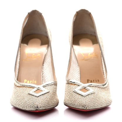 Christian Louboutin Mesh Neoalto 100 Pumps 36.5 Gold 2 of 9