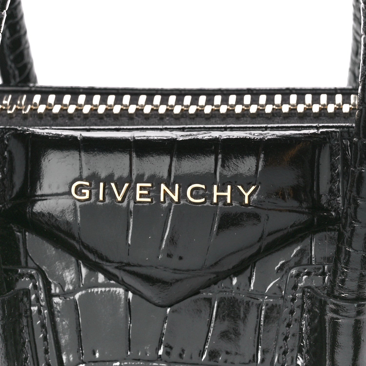 Givenchy Calfskin Crocodile Embossed Mini Antigona Black 8 of 11