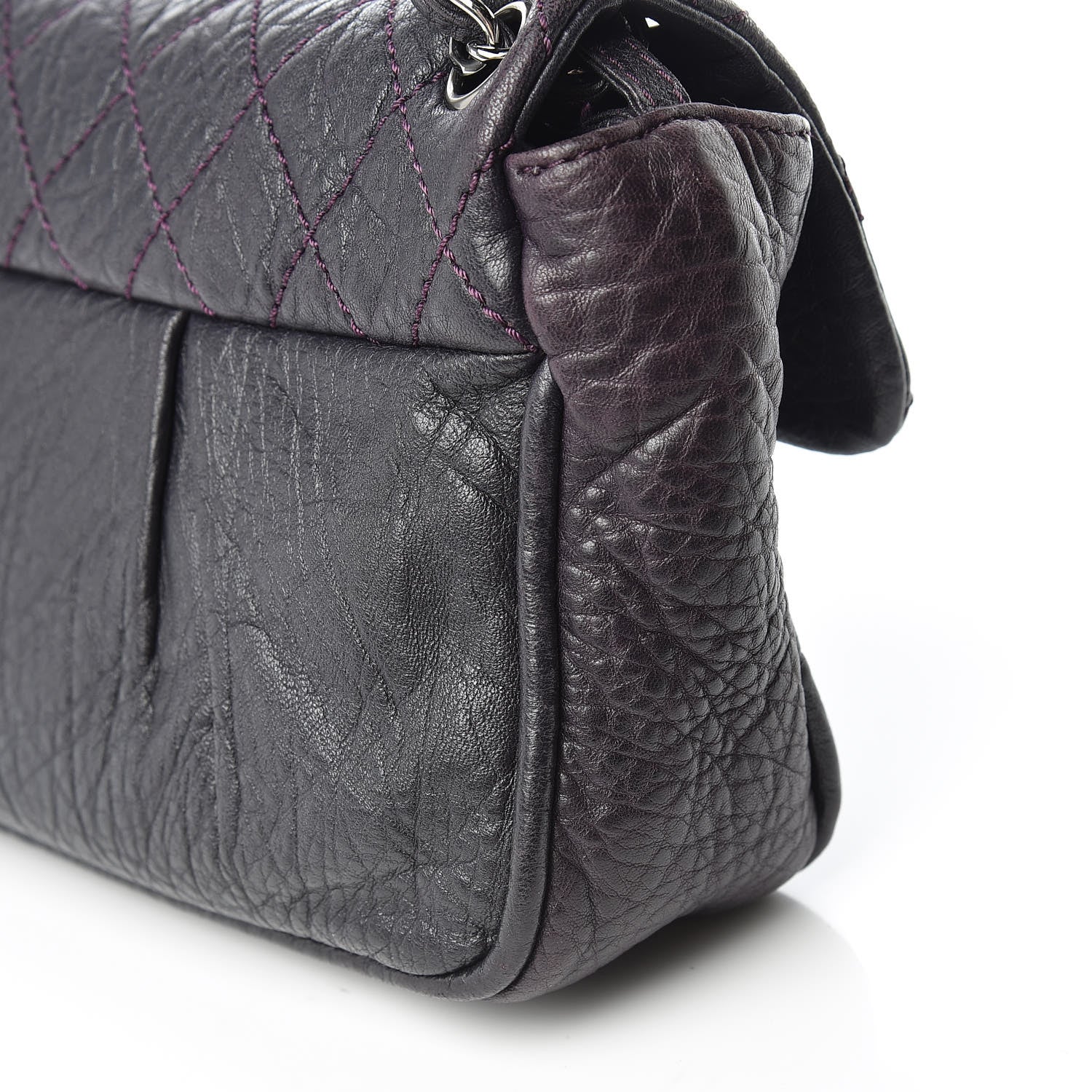 Chanel Distressed Lambskin Lady Braid Flap Dark Purple 14 of 15