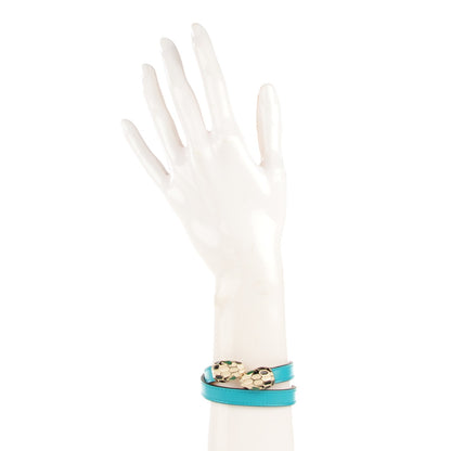 Bulgari Calfskin Serpenti Forever Multi-coiled Bracelet M Aquarelle Turquoise 4 of 13