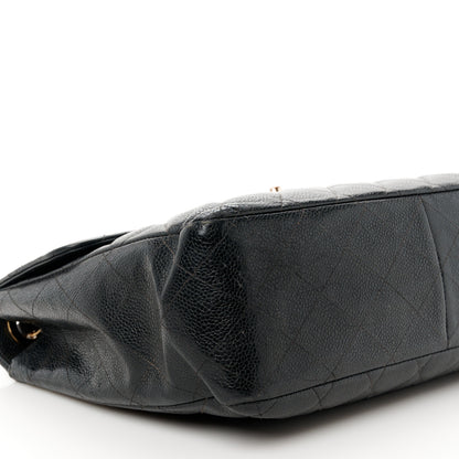 Chanel Caviar Quilted Jumbo Single Flap Black 11 of 12