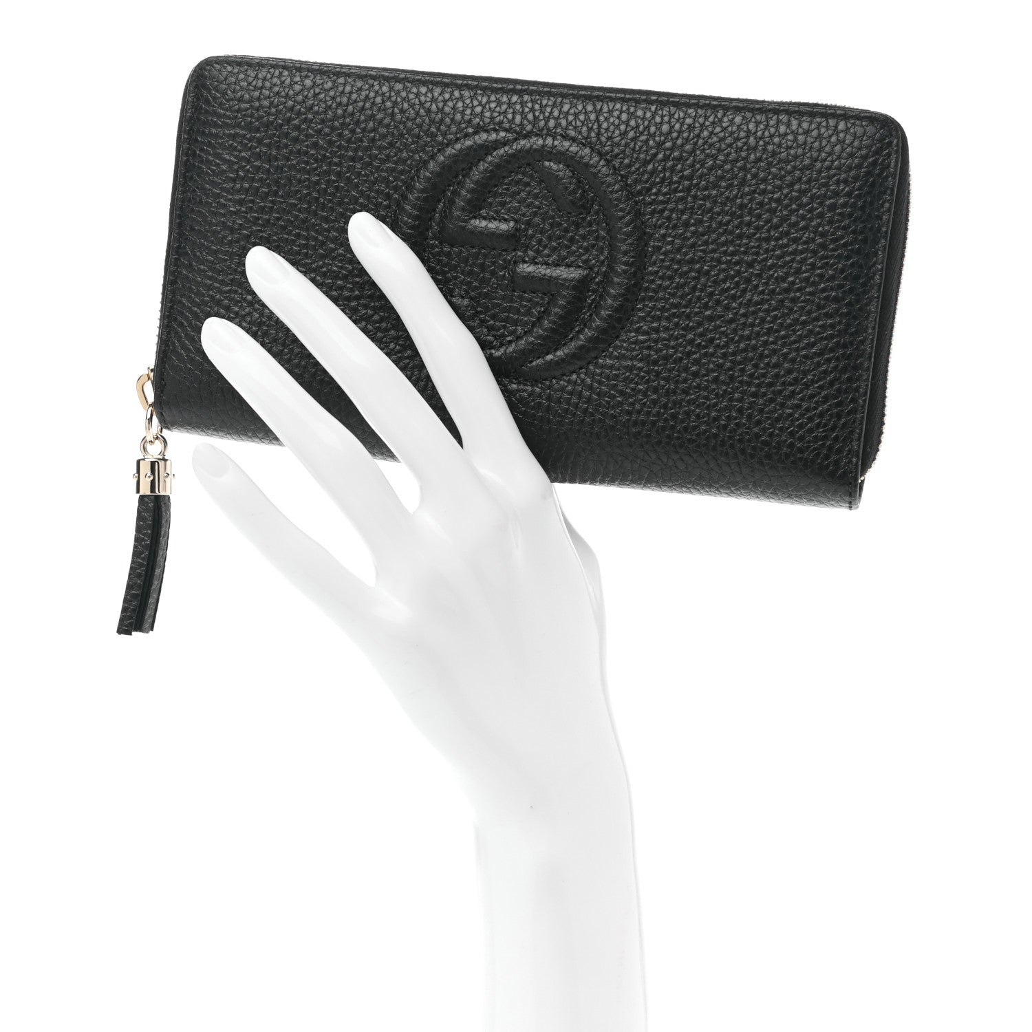 Gucci Pebbled Calfskin Soho Zip Around Wallet Black 2 of 8