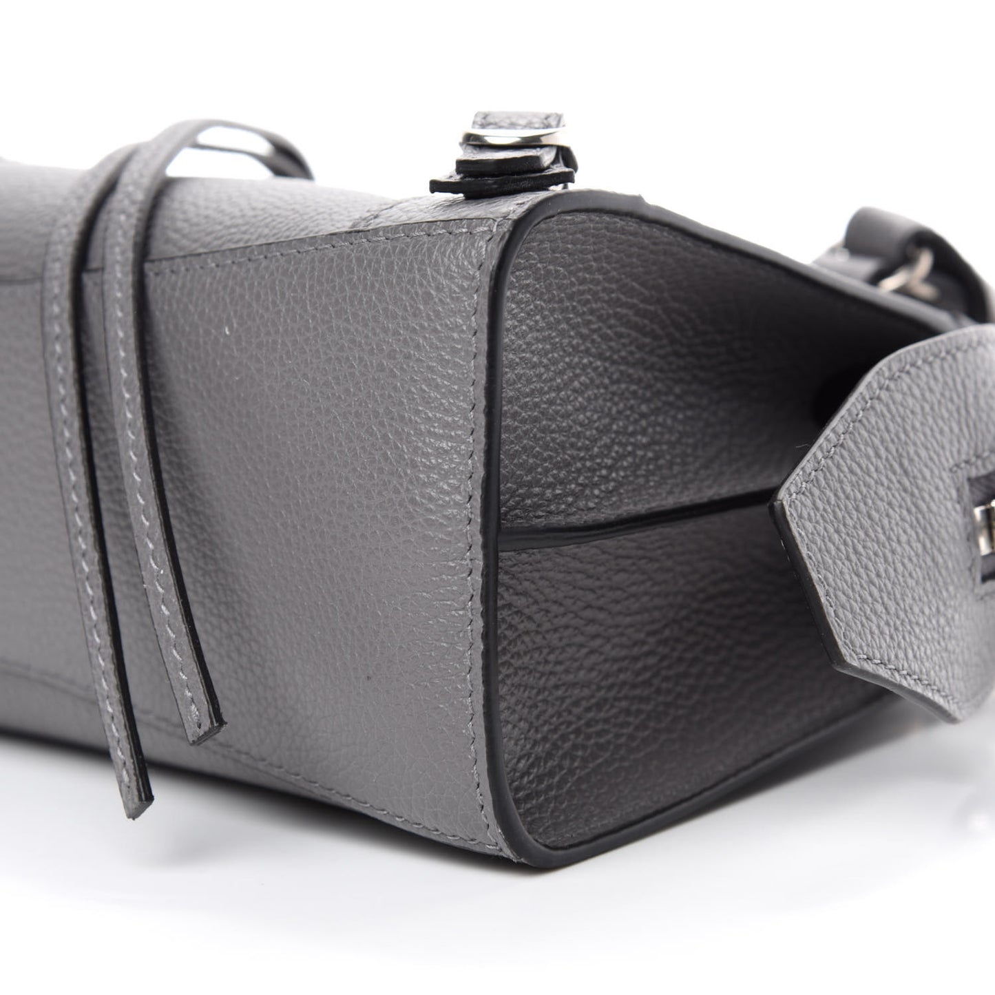 Grained Calfskin Neo Classic Silver Hardware Mini City Dark Grey