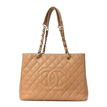 Chanel Caviar Quilted Grand Shopping Tote GST Dark Beige 1 of 11