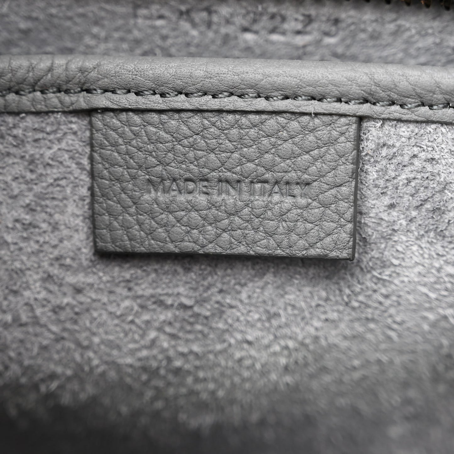 Drummed Calfskin Nano Luggage Kohl
