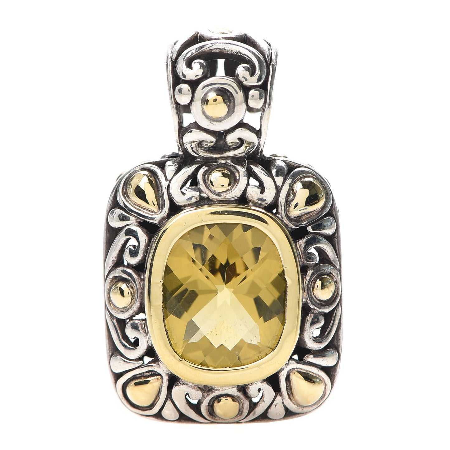 Sterling Silver 18K Yellow Gold Citrine Enhancer Pendant