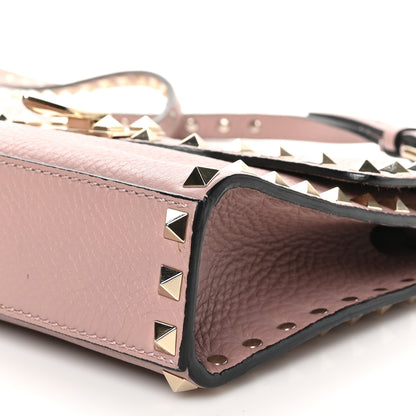 Valentino Garavani Pebbled Calfskin Medium Rockstud Flip Lock Crossbody Bag Poudre 9 of 9