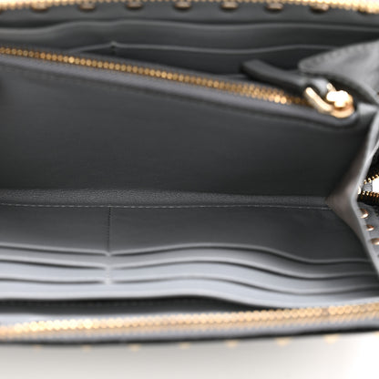 Valentino Garavani Vitello Rockstud Zip Around Wallet Stone 6 of 12