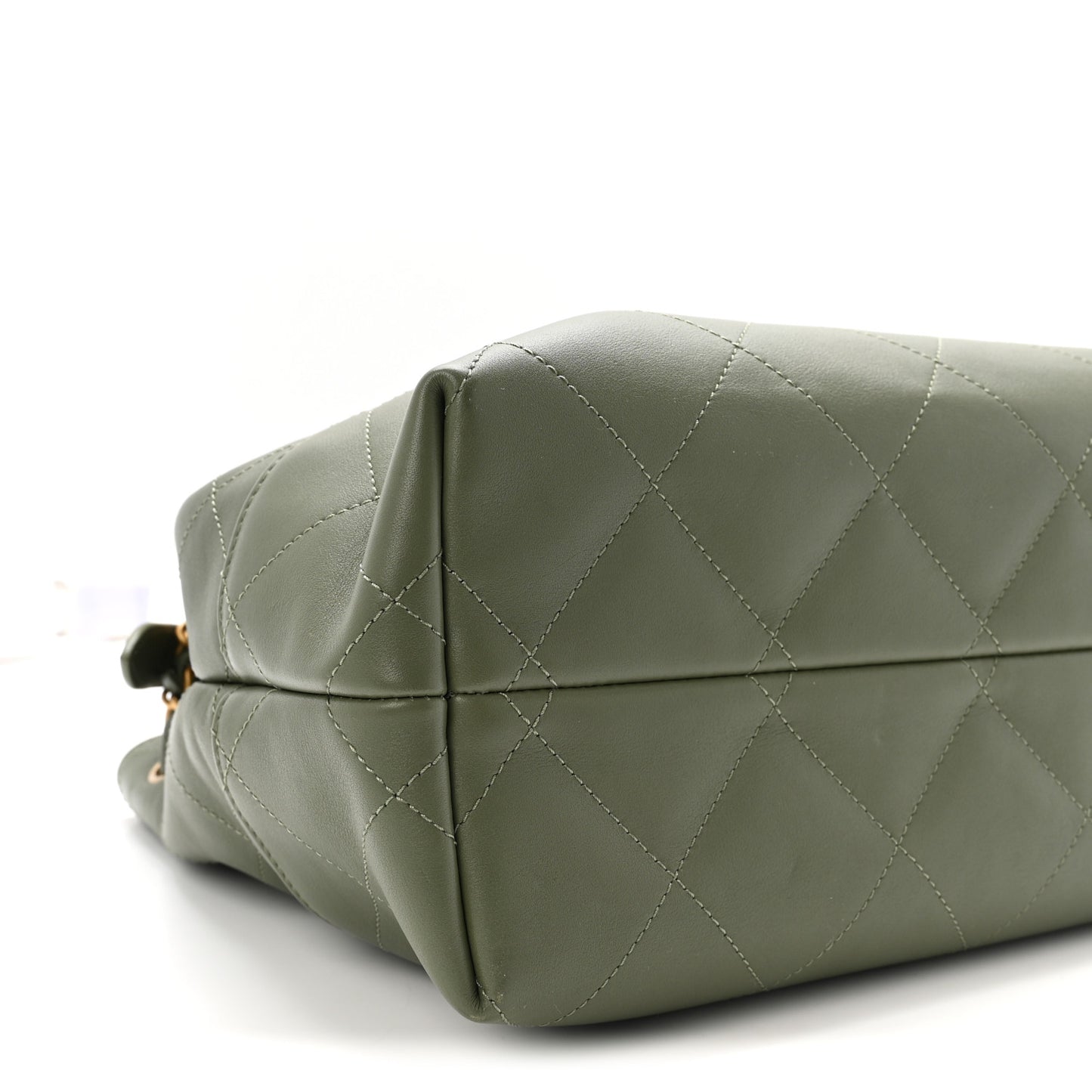 Calfskin Quilted Small Coco Base Shopping Bag Khaki