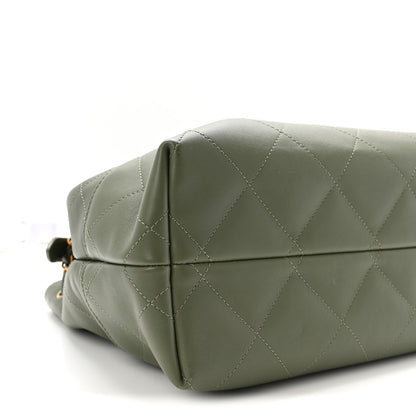 Chanel Calfskin Quilted Small Coco Base Shopping Bag Khaki 9 of 10