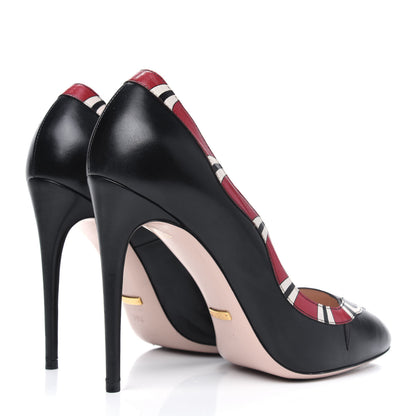 Gucci Malaga Kid Kingsnake Pumps 39.5 Black 4 of 16
