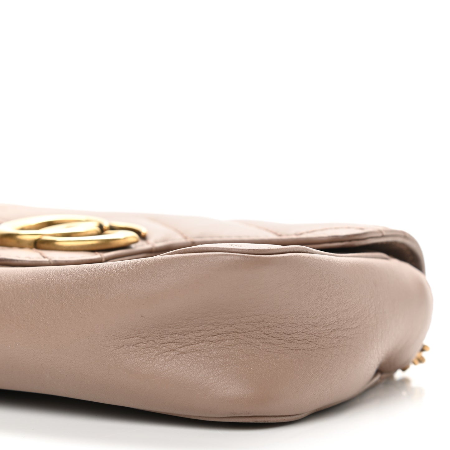 Calfskin Matelasse Super Mini GG Marmont Shoulder Bag Porcelain Rose
