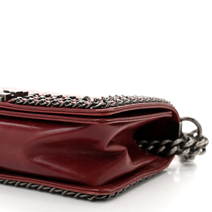 Chanel Glazed Calfskin Quilted Medium Boy Chained Flap Bordeaux 10 of 11