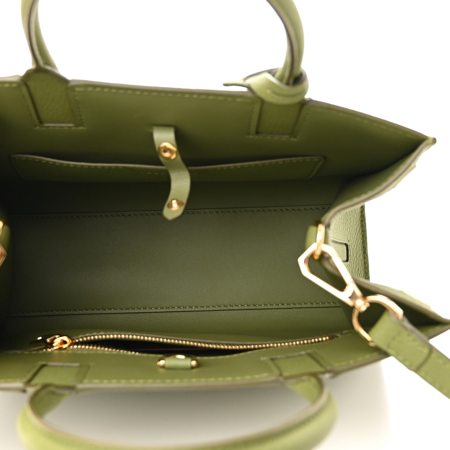 Grained Calfskin Mini Frances Tote Spruce Green