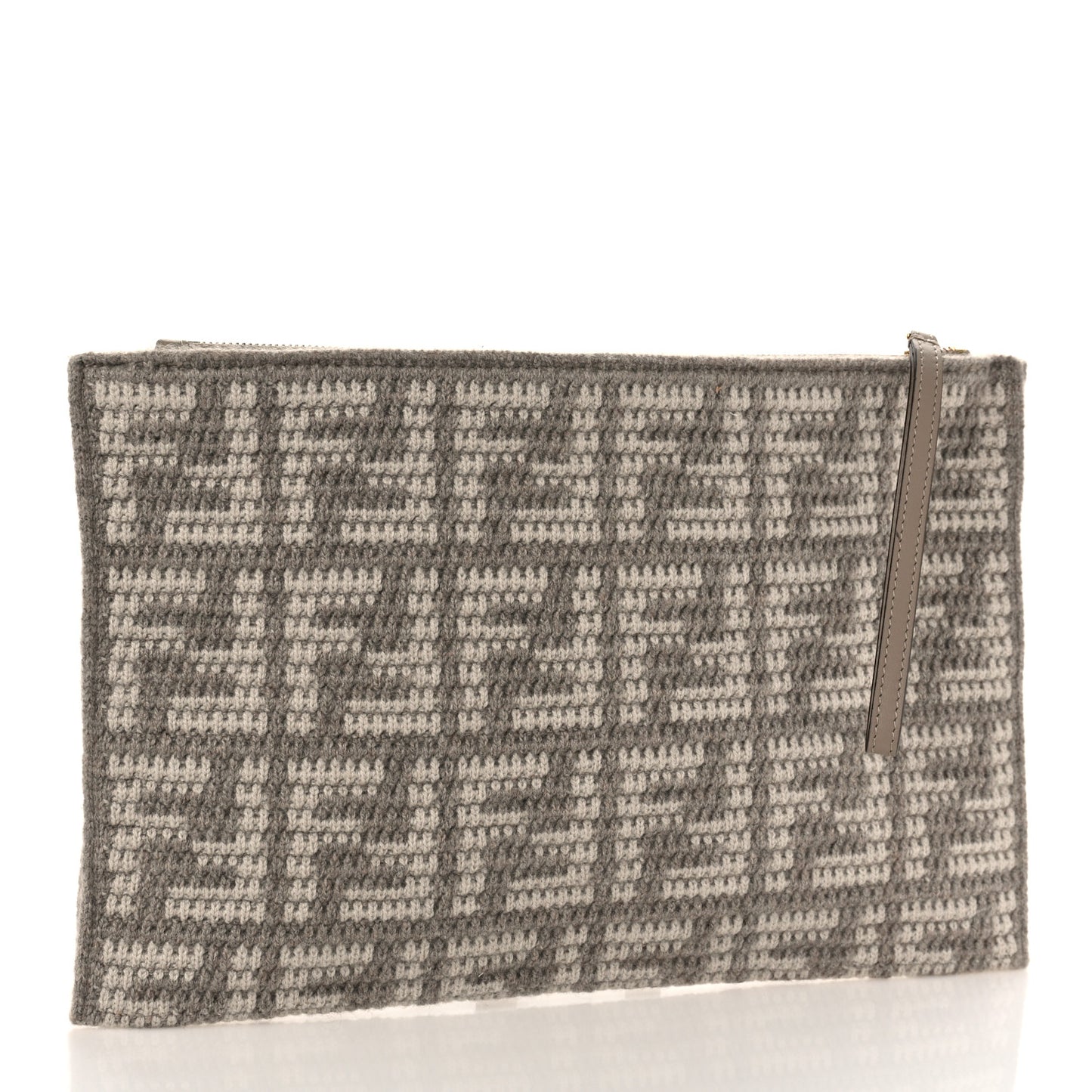 Fabric Calfskin FF Woven Large Flat Pouch Corda