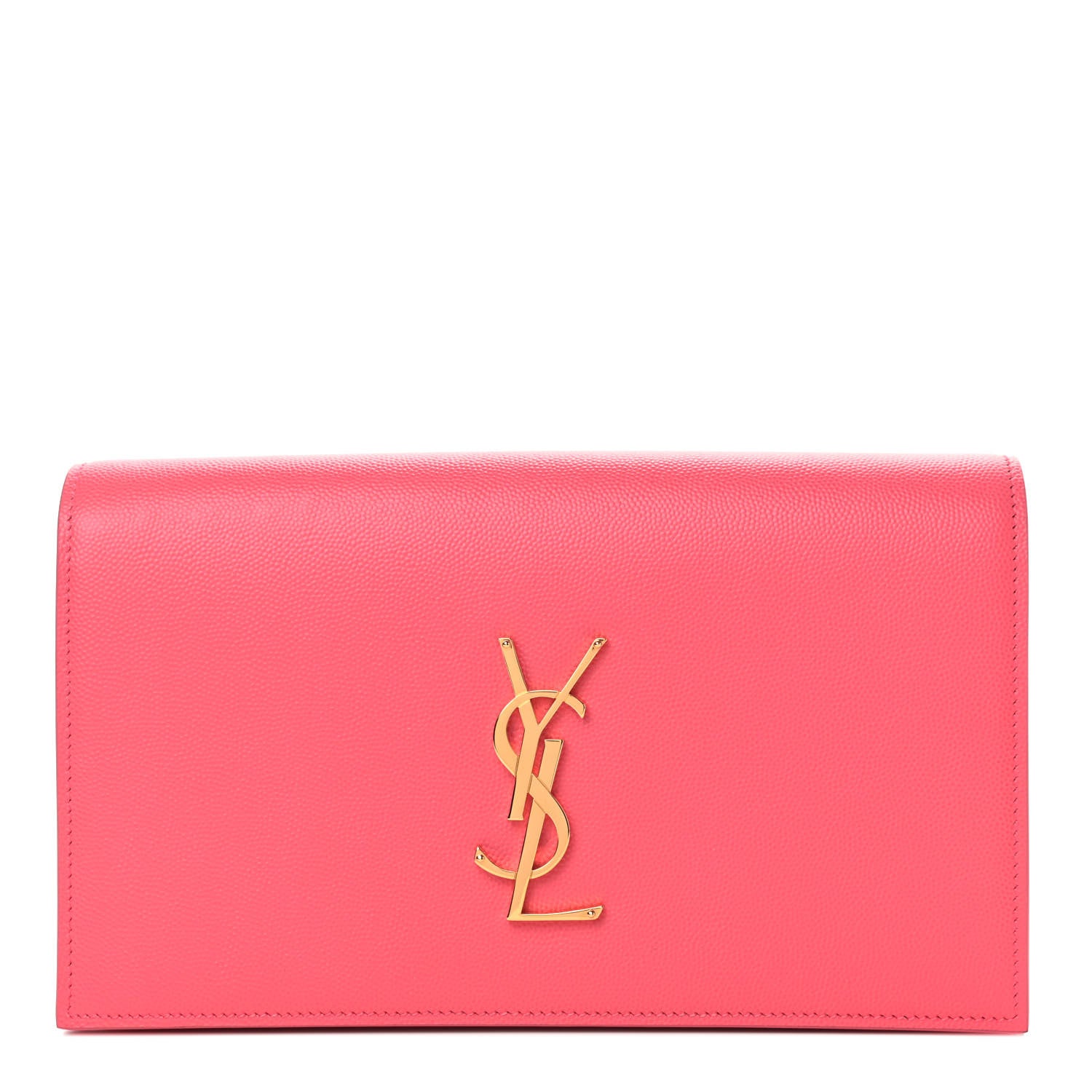Saint Laurent Grain De Poudre Classic Monogram Clutch Rose Clair 1 of 4