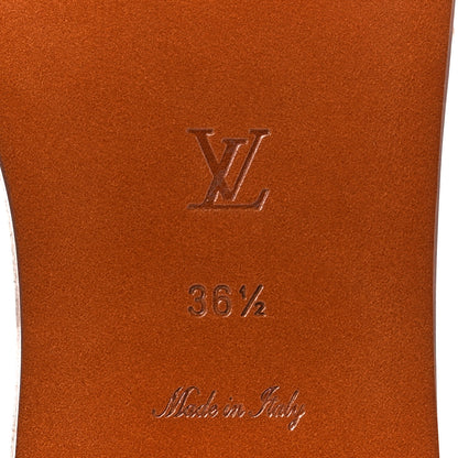 Louis Vuitton Raffia Calfskin Monogram Lock It Flat Mules 36.5 Cognac Brown 6 of 9