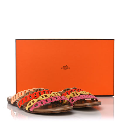 Hermes Suede Chaine d'Ancre Nude Sandals 36 9 of 9